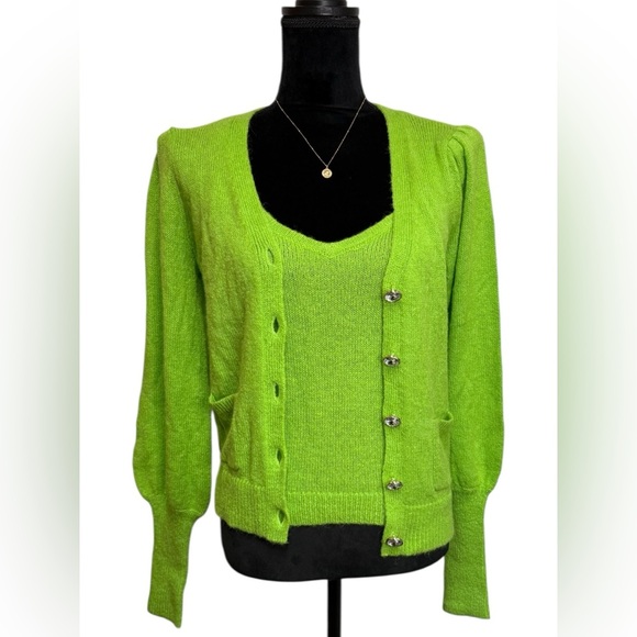 Lilly Pulitzer Angeli Tank and Sweater Set Citrus Fresh Green Color Cozy  Small - Picture 2 of 16